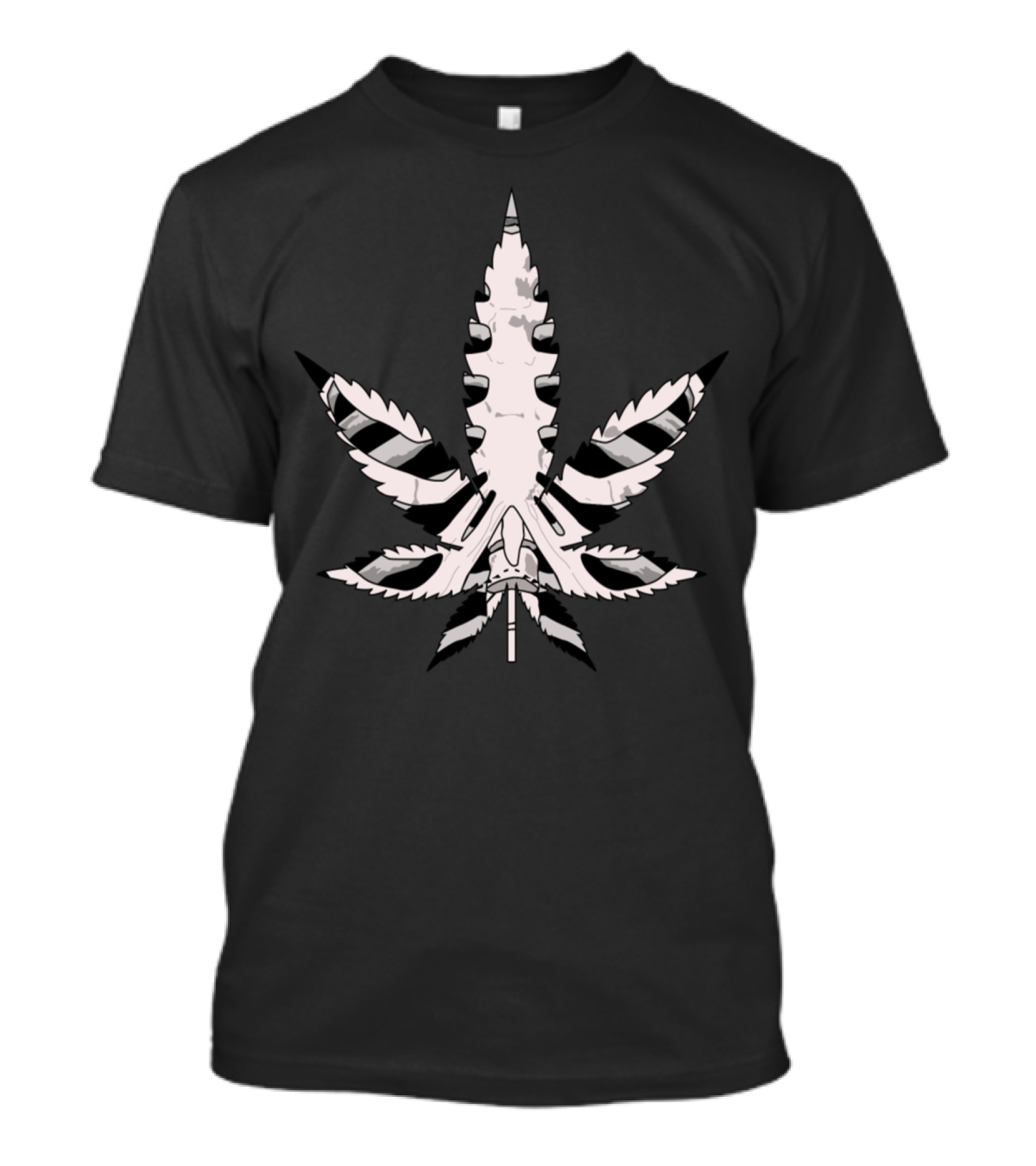 WeedRibcage Skeleton Leaf Fusion T-Shirt