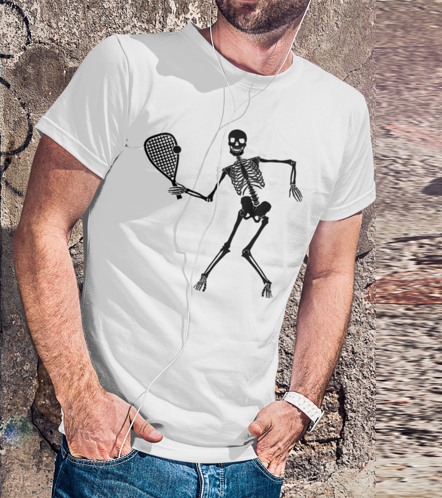 Racquetball Skeleton Playful Game T-Shirt