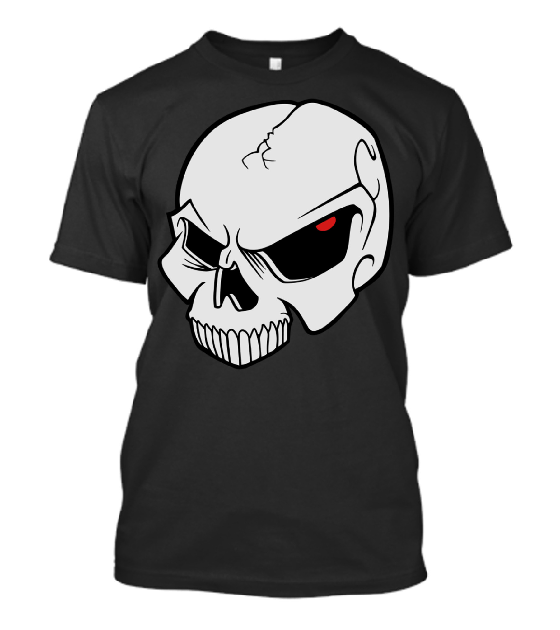 EvilSkull Red-Eyed Grinning Skull T-Shirt