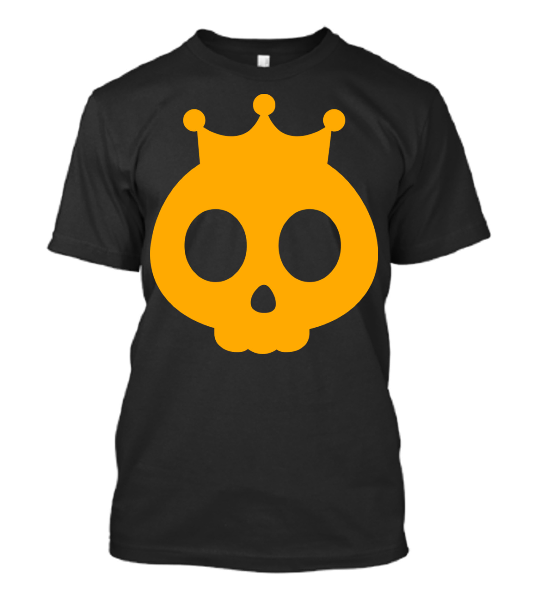 Crowned Skull Icon With Golden Emblem T-Shirt