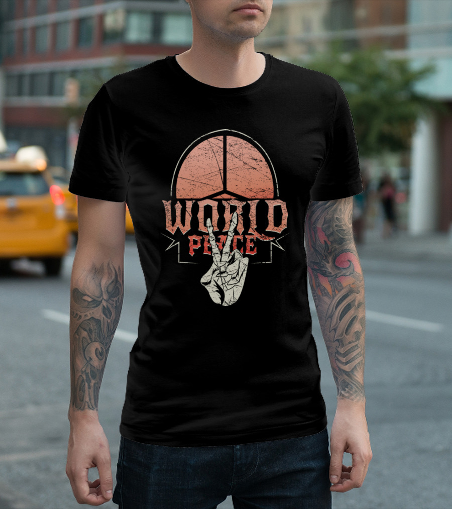 World Peace Hand Gesture with Basketball Peace T-Shirt