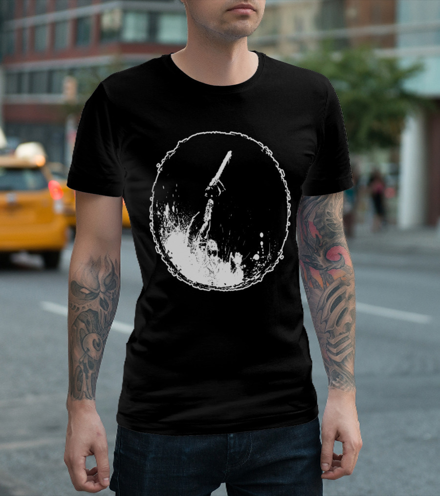 SawEvents Splatter Art Chainsaw Circle T-Shirt