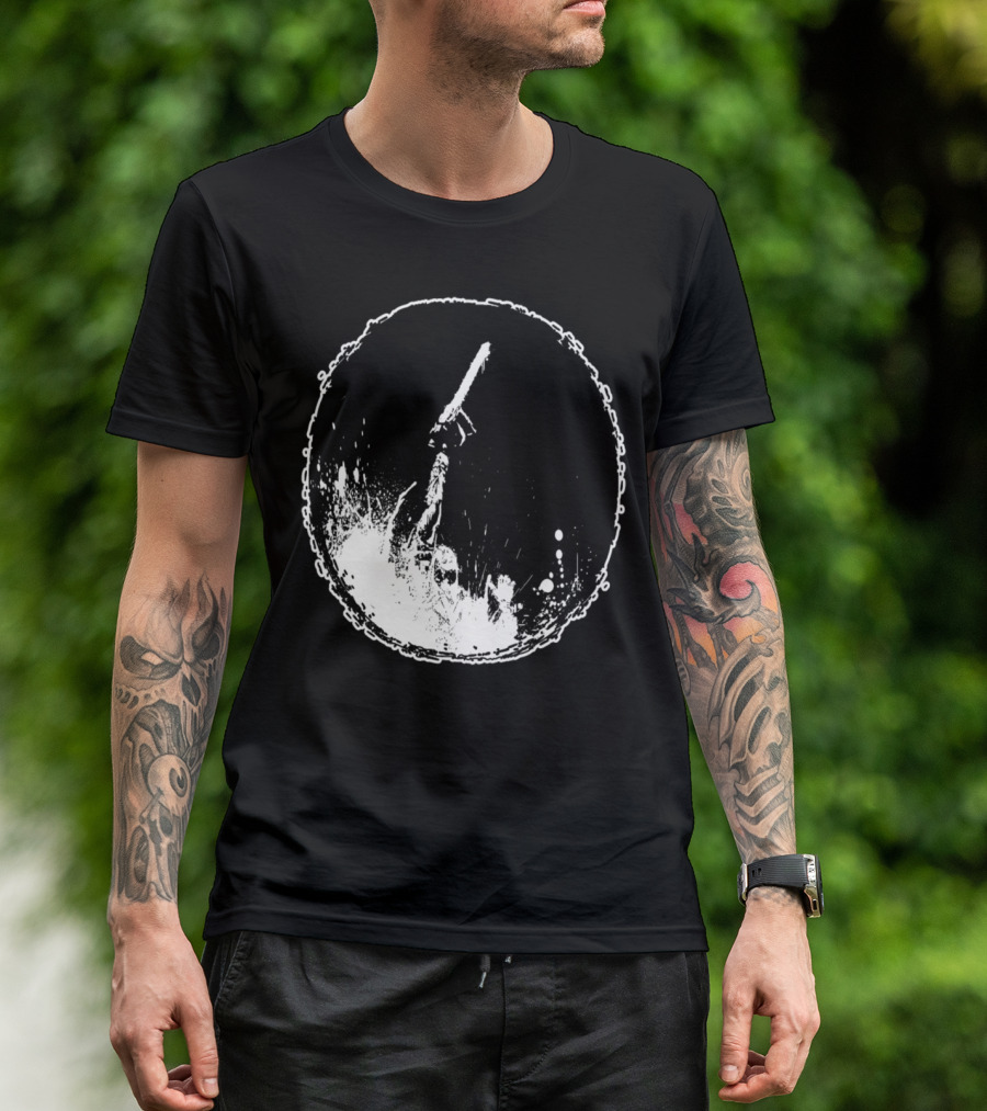 SawEvents Splatter Art Chainsaw Circle T-Shirt