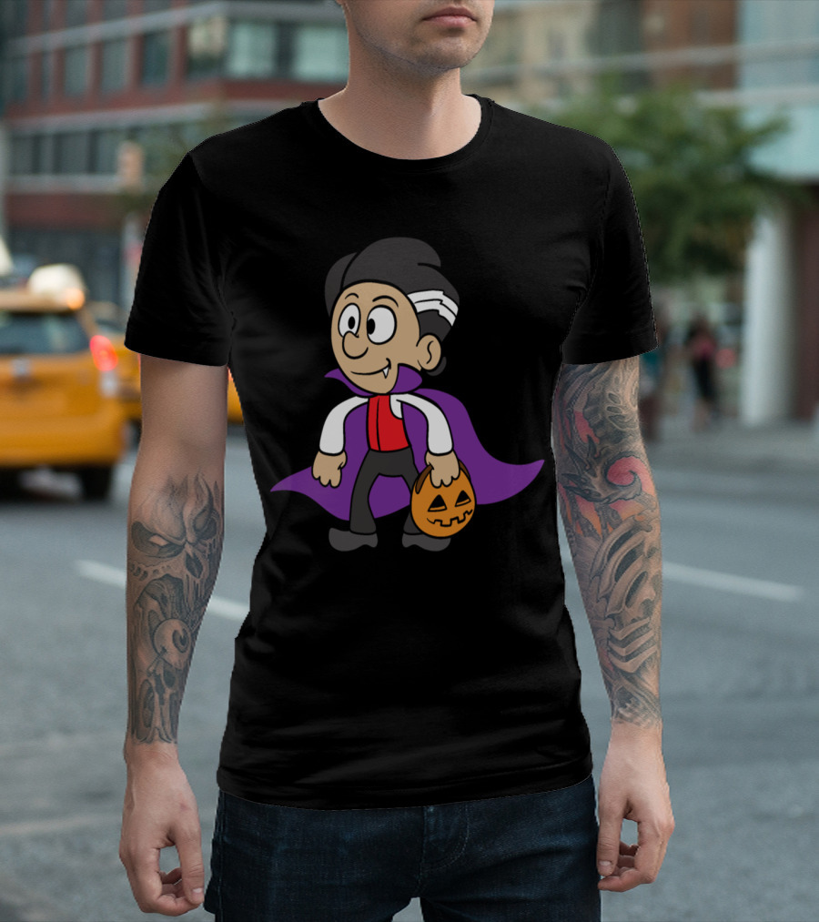 Halloween Trick Or Treat Vampire With Pumpkin Monster Zombie T-Shirt