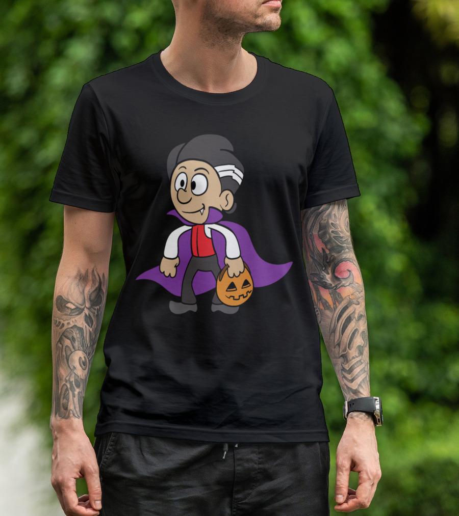 Halloween Trick Or Treat Vampire With Pumpkin Monster Zombie T-Shirt