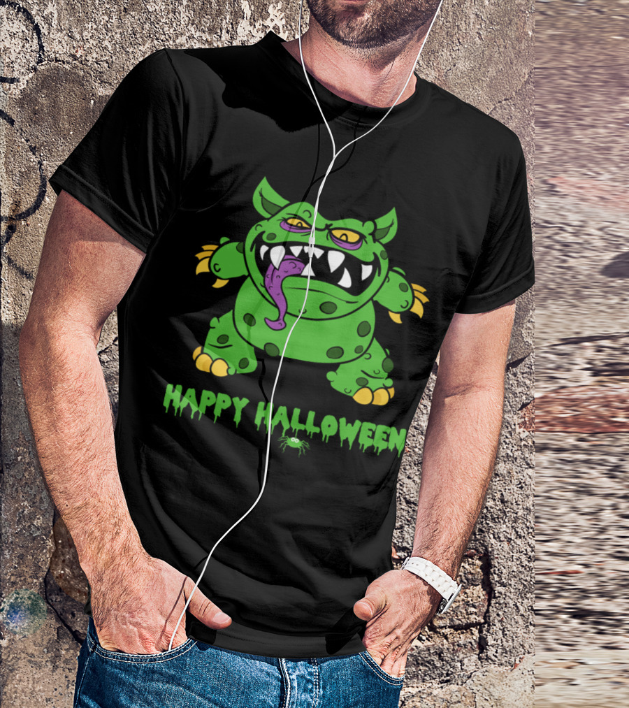 Happy Halloween Green Monster Zombie Horror Monster T-Shirt
