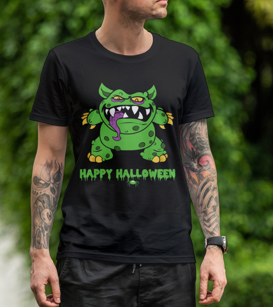 Happy Halloween Green Monster Zombie Horror Monster T-Shirt
