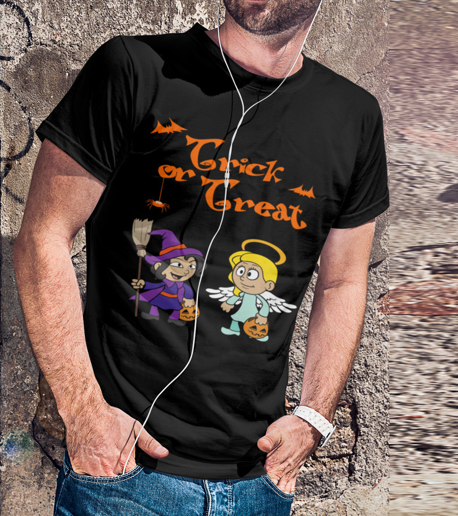 Trick Or Treat Halloween Costume Witch Angel Sweets Candy T-Shirt