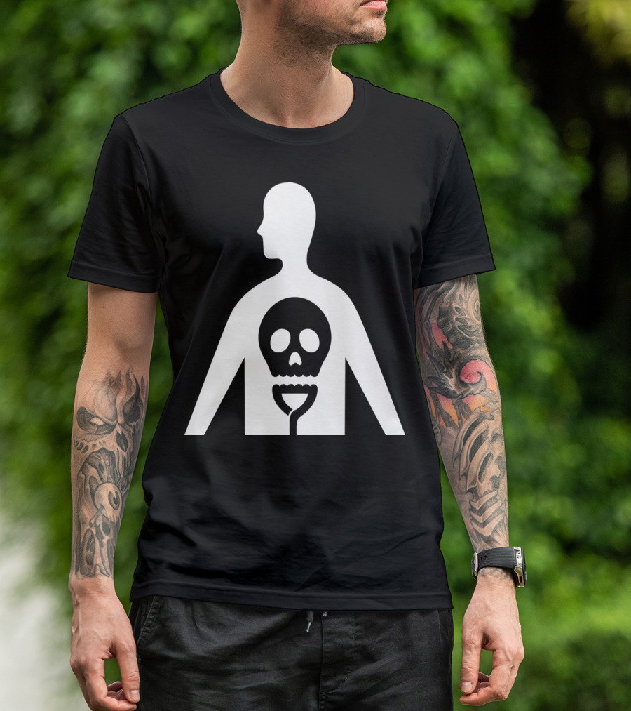 Person As Human With Embedded Skull T-Shirt