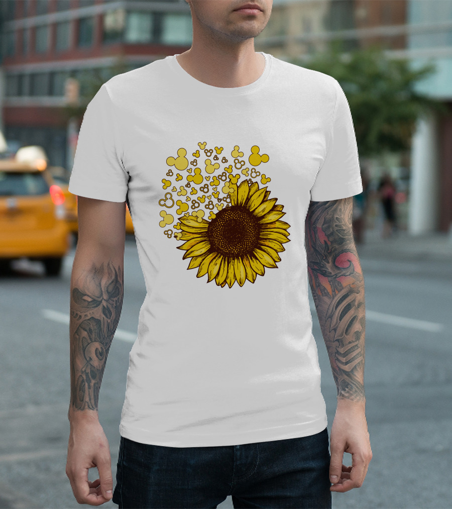 Mickey Sunflower Iconic Blooms With Classic Ears T-Shirt