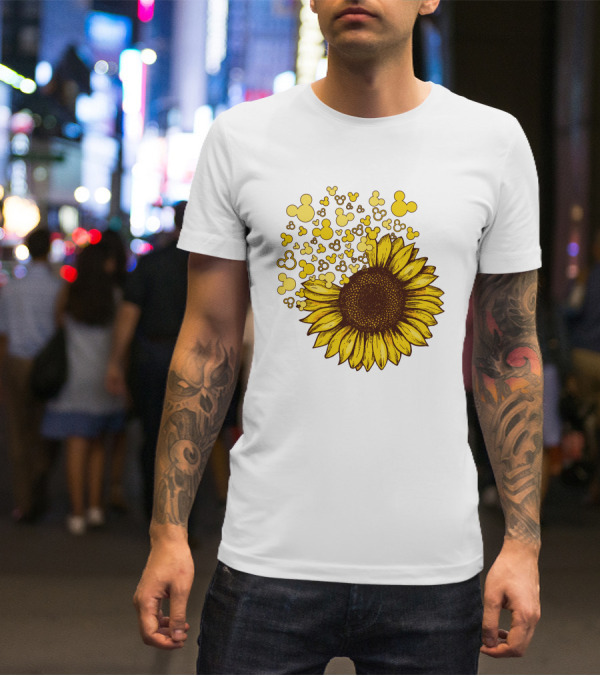 Mickey Sunflower Iconic Blooms With Classic Ears T-Shirt