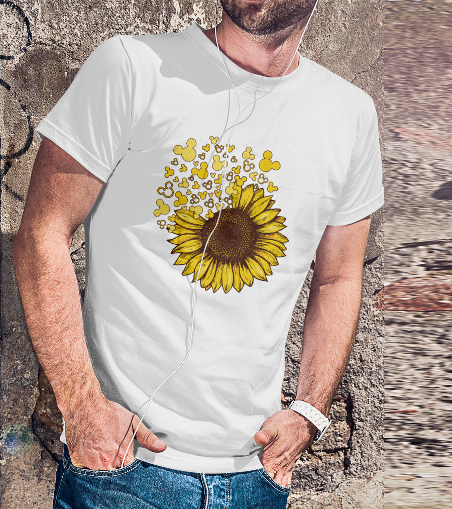 Mickey Sunflower Iconic Blooms With Classic Ears T-Shirt