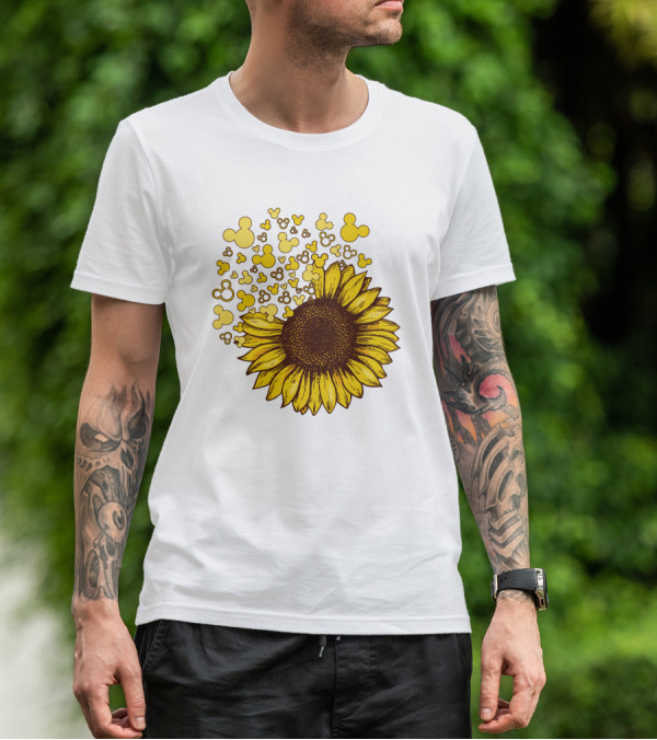 Mickey Sunflower Iconic Blooms With Classic Ears T-Shirt