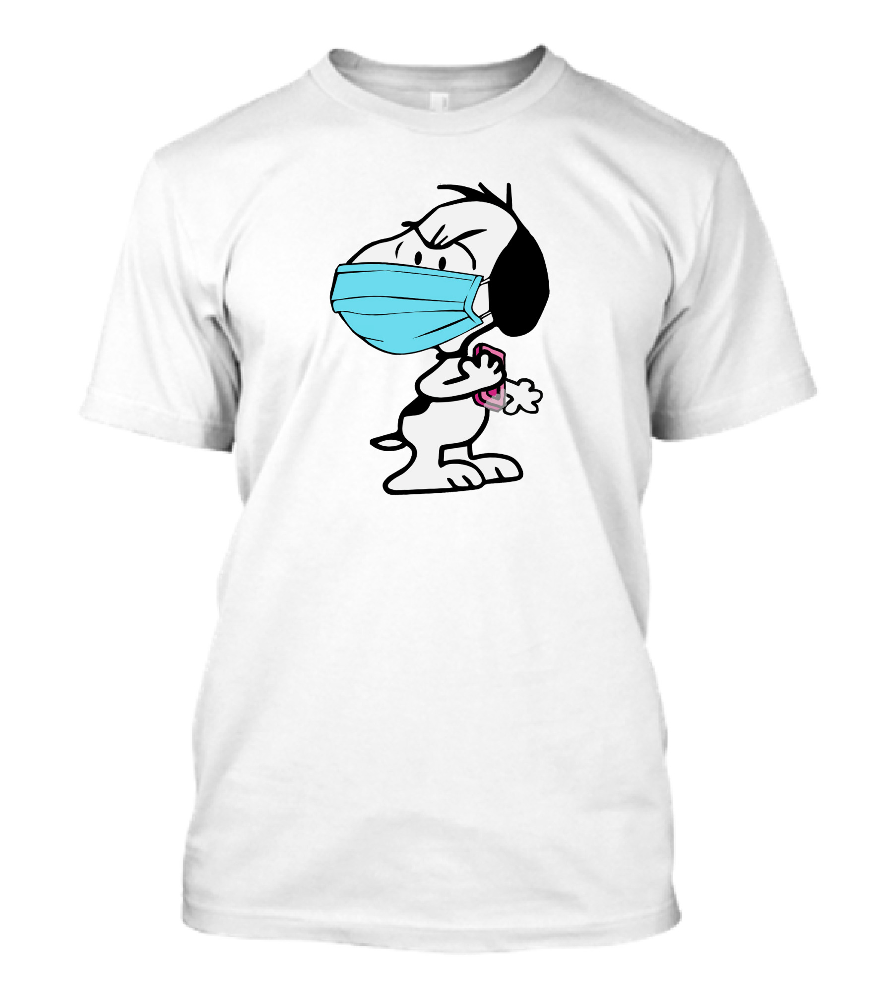 Wash Your Hand Snoopy Mask Wearing Hygiene Reminder T-Shirt