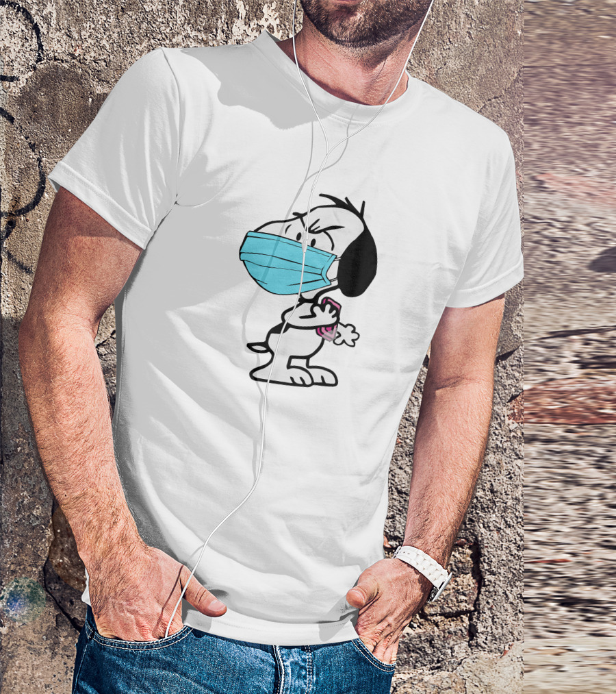 Wash Your Hand Snoopy Mask Wearing Hygiene Reminder T-Shirt