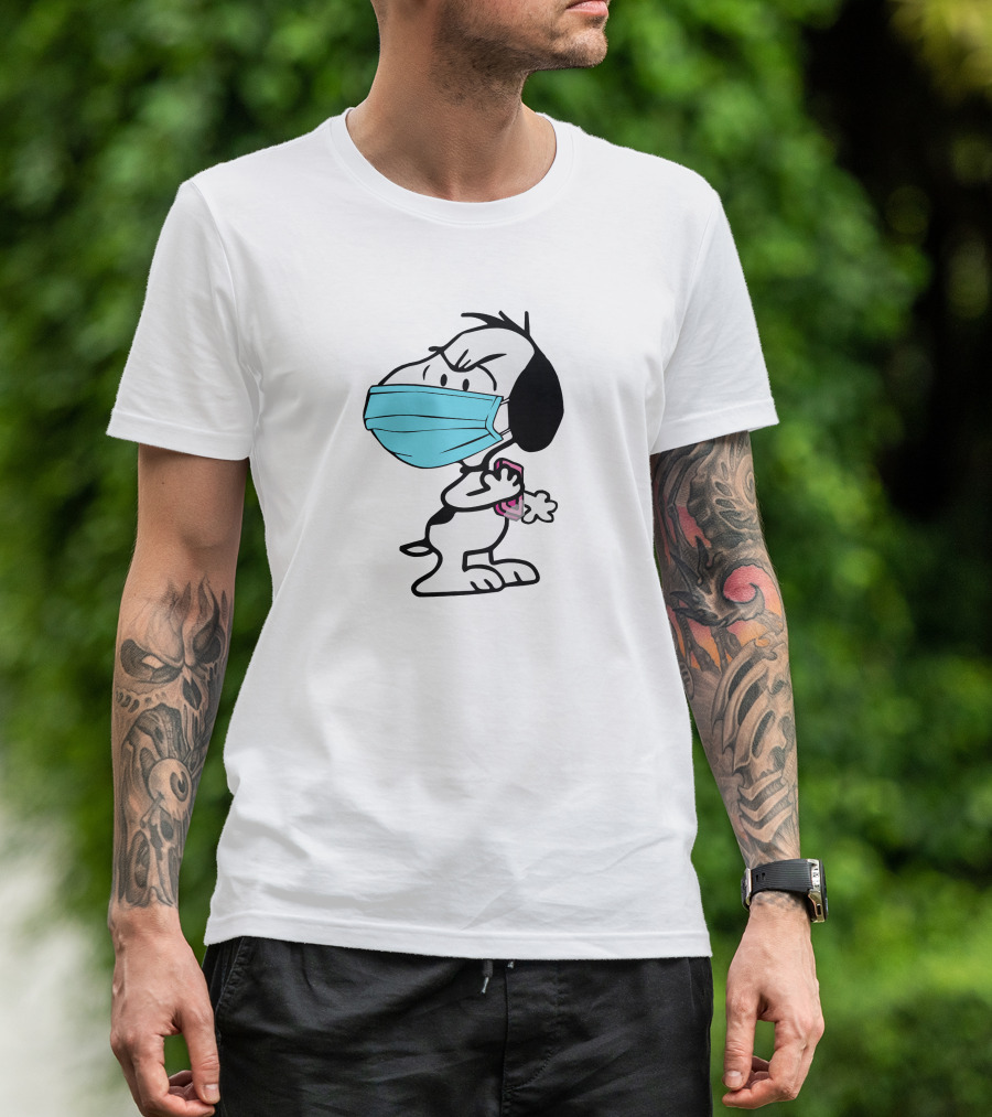 Wash Your Hand Snoopy Mask Wearing Hygiene Reminder T-Shirt