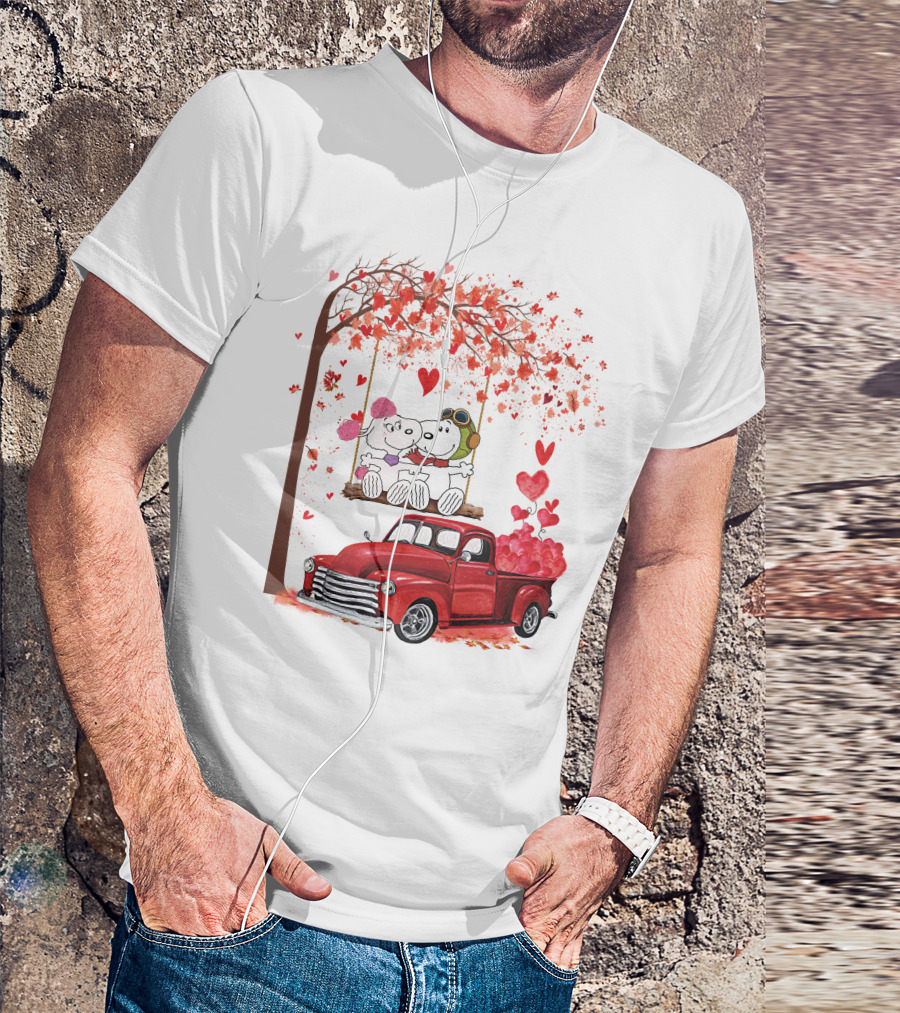 SNP Love Heart Tree Swing Red Truck Romance T-Shirt