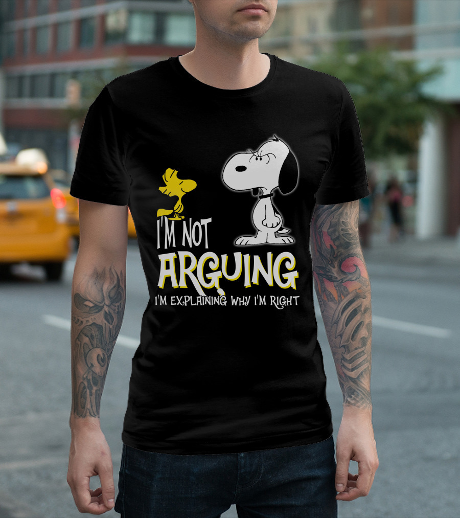 Snoopy Woodstock Arguing Peanuts Comic Strip Humor T-Shirt