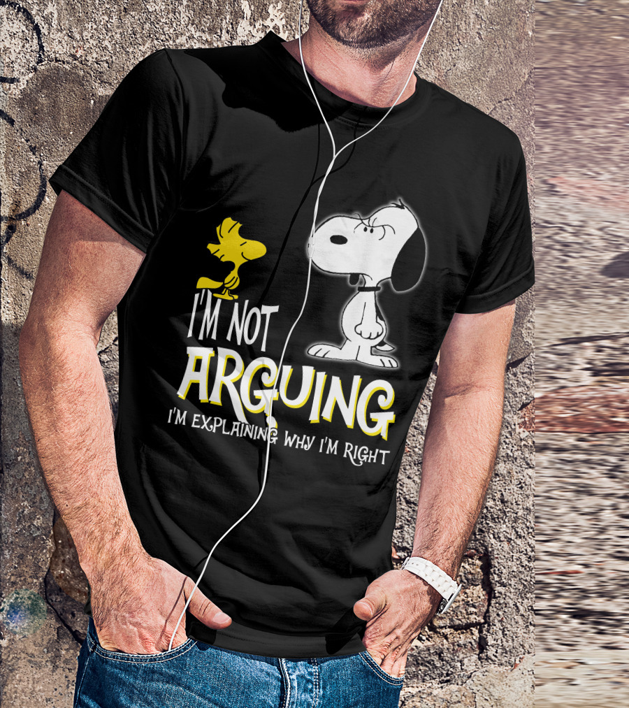 Snoopy Woodstock Arguing Peanuts Comic Strip Humor T-Shirt