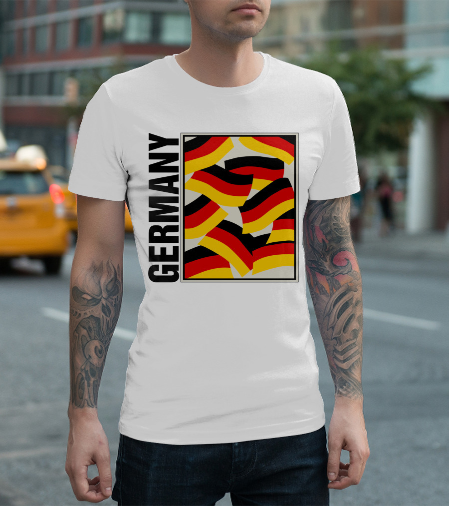 Germany Bold Black Text With Vibrant Flag T-Shirt