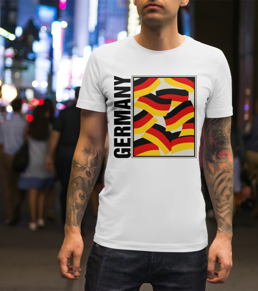 Germany Bold Black Text With Vibrant Flag T-Shirt