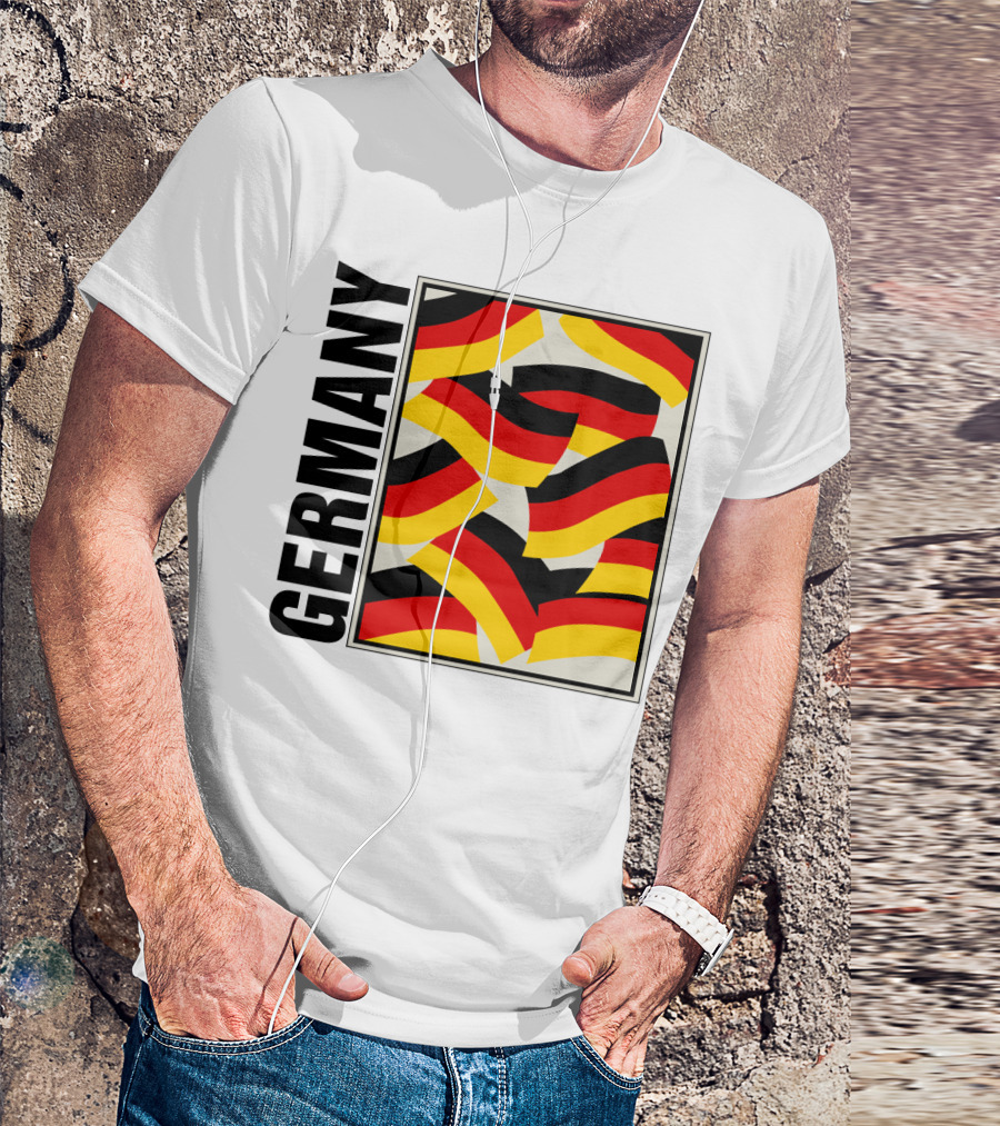 Germany Bold Black Text With Vibrant Flag T-Shirt