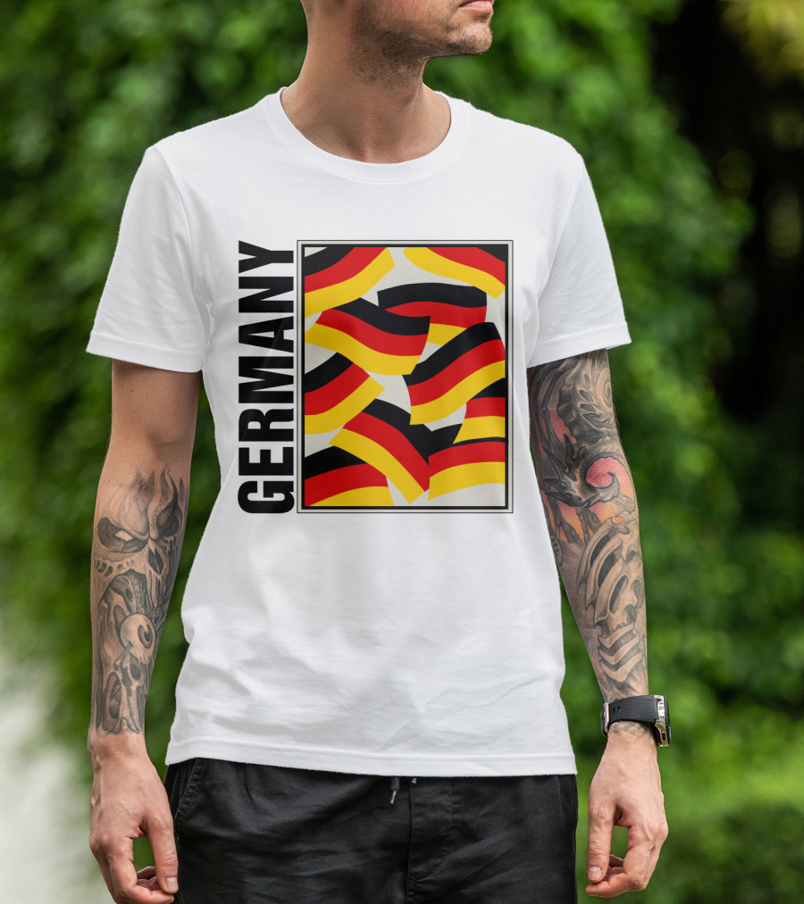 Germany Bold Black Text With Vibrant Flag T-Shirt