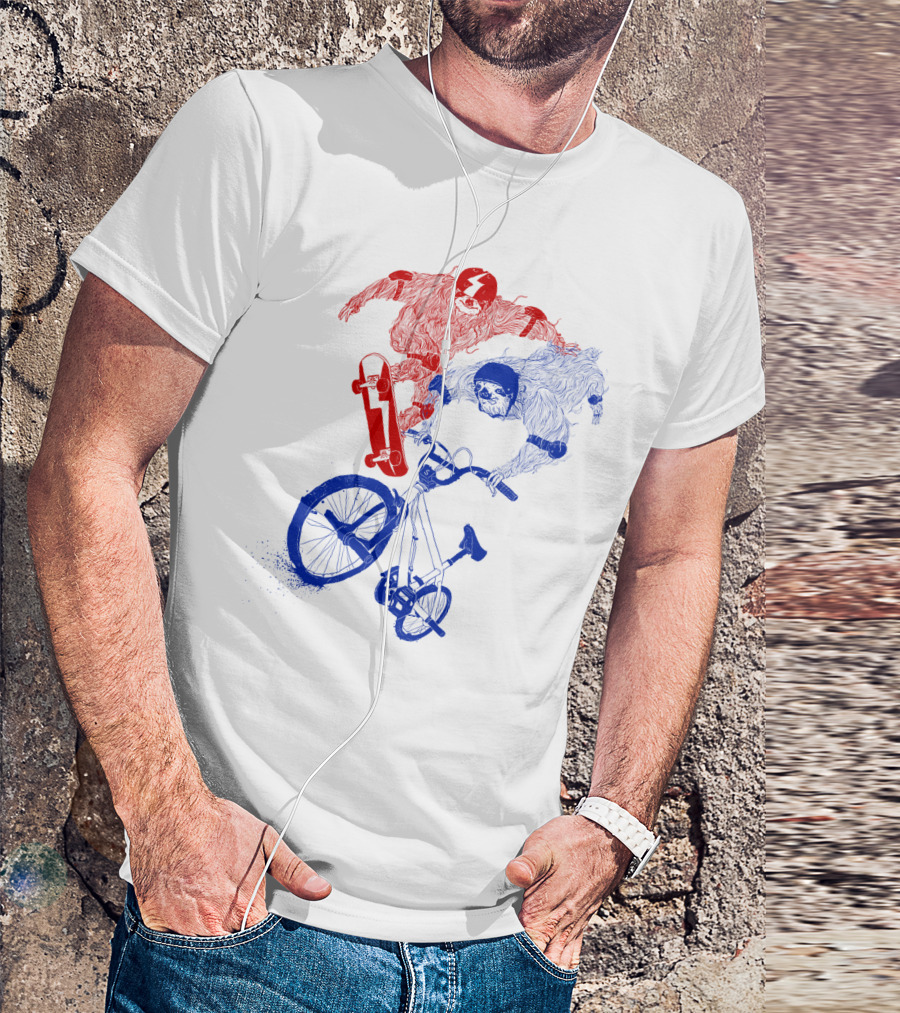 Sloth Air Extreme Skateboarding And BMX Action T-Shirt