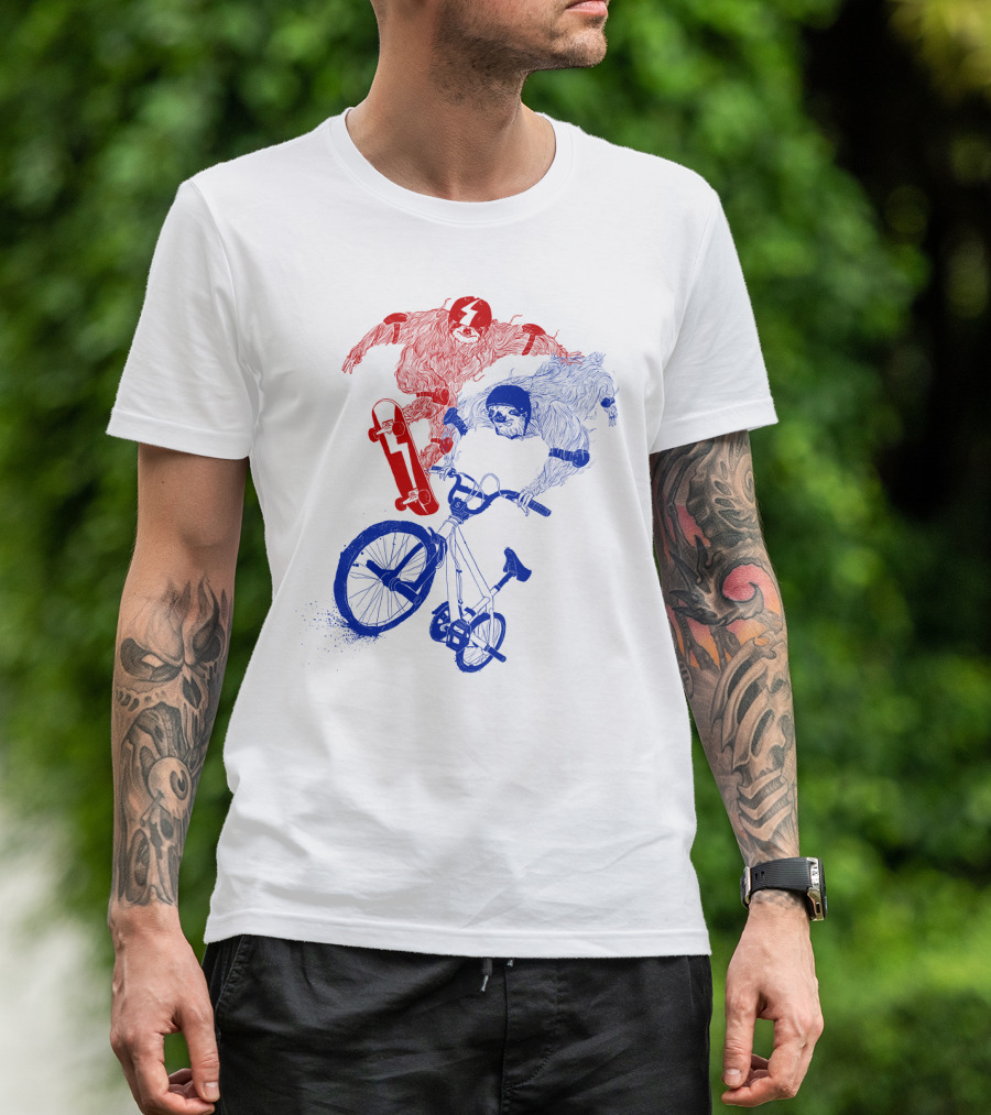 Sloth Air Extreme Skateboarding And BMX Action T-Shirt