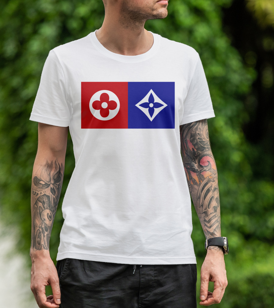 Best Dual Icon Flower Emblems T-Shirt