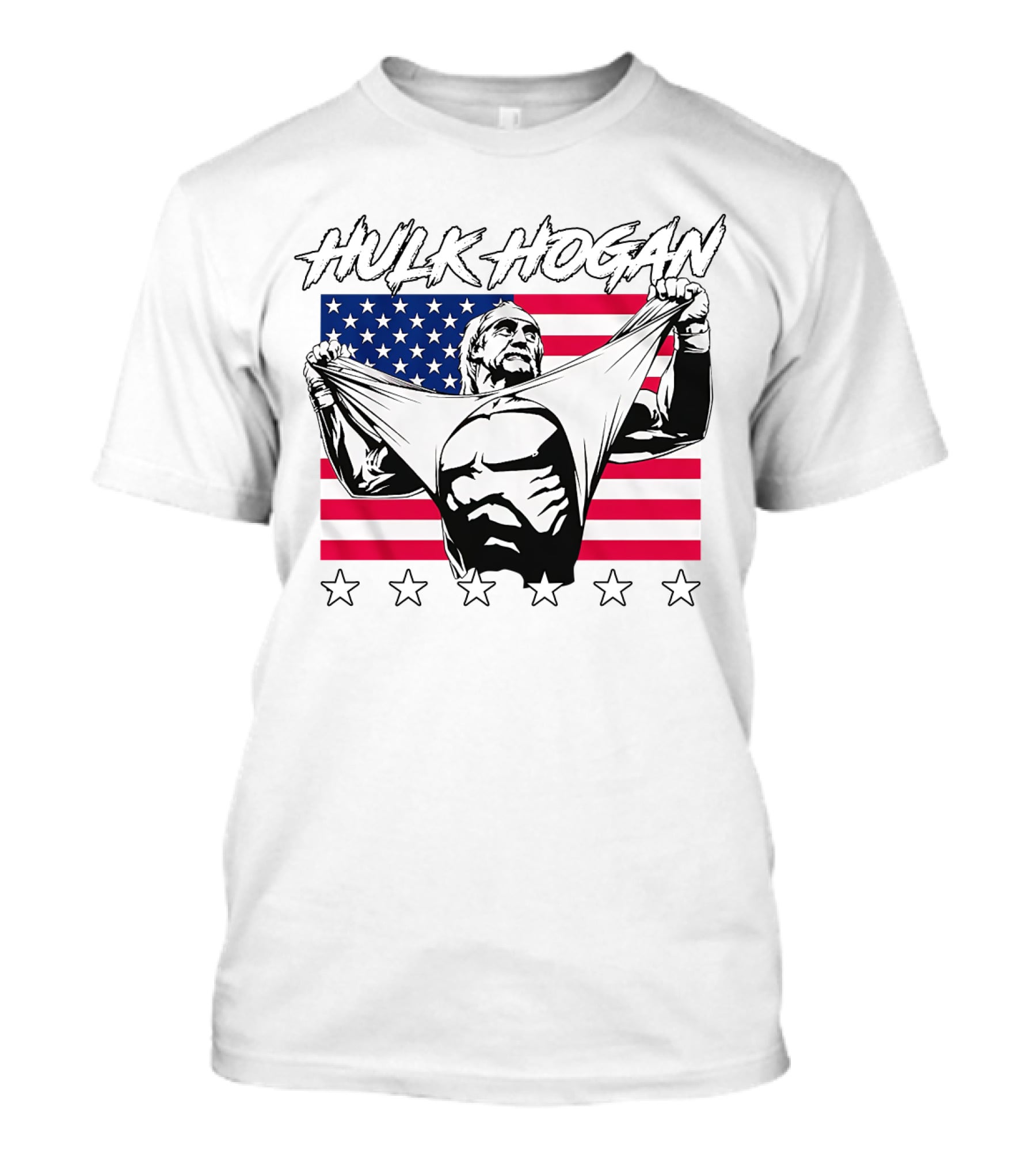 Hulk Hogan American Flag Stars Iconic Pose T-Shirt