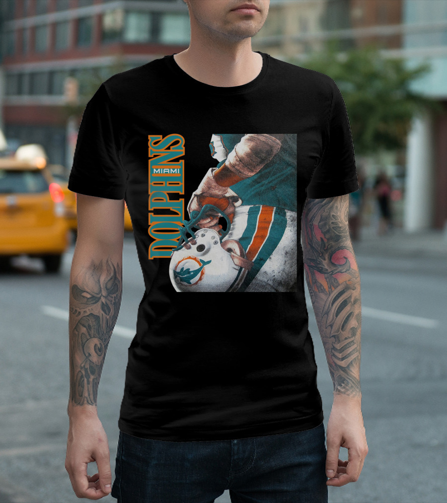 Miami Dolphins Football Helmet T-Shirt