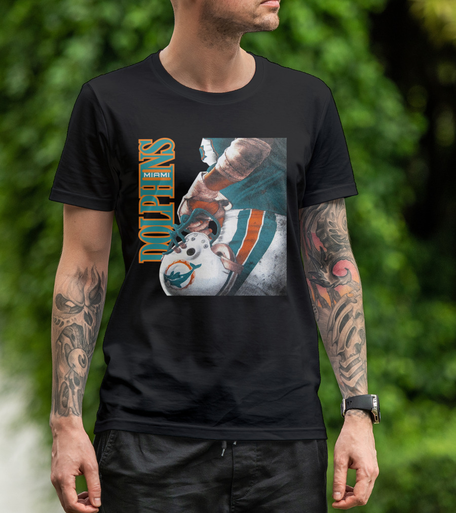 Miami Dolphins Football Helmet T-Shirt