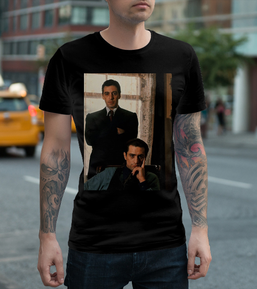Iconic Scenes From The Godfather Film With Characters In Classic Suits T-Shirt