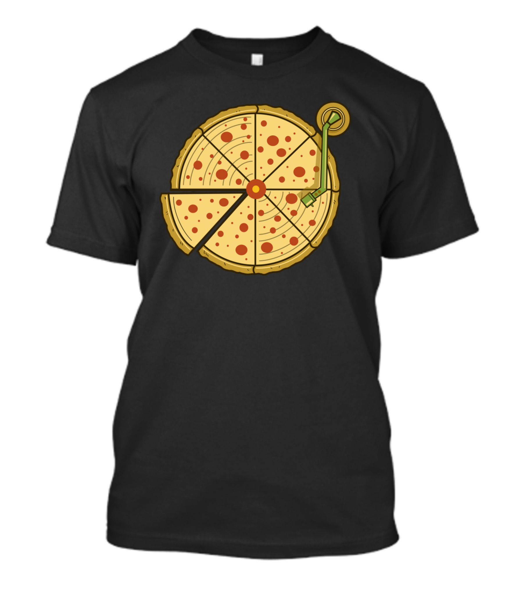 Pizza Turntable Vinyl Record Fusion T-Shirt