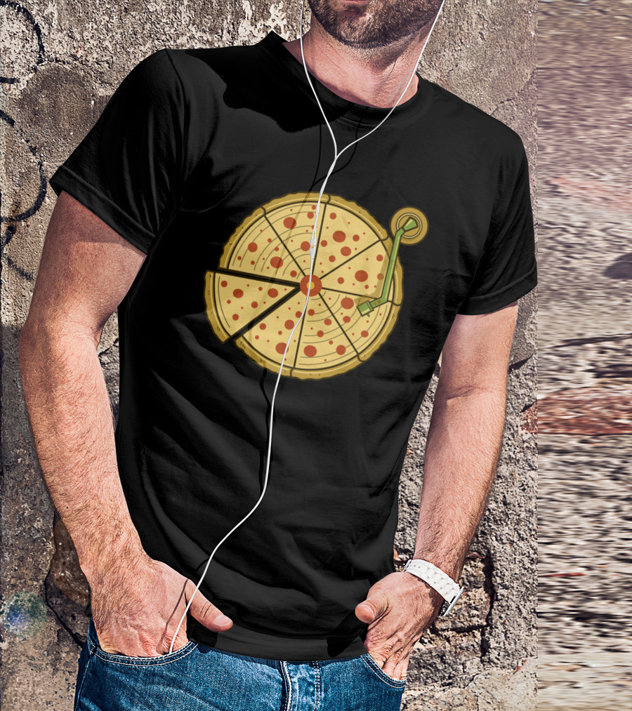 Pizza Turntable Vinyl Record Fusion T-Shirt