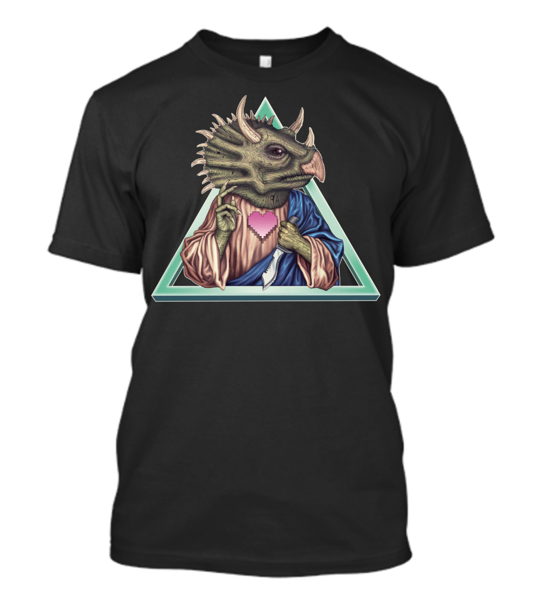 Dinosaviour Triassic Icon Pixel Heart Dinosaur T-Shirt