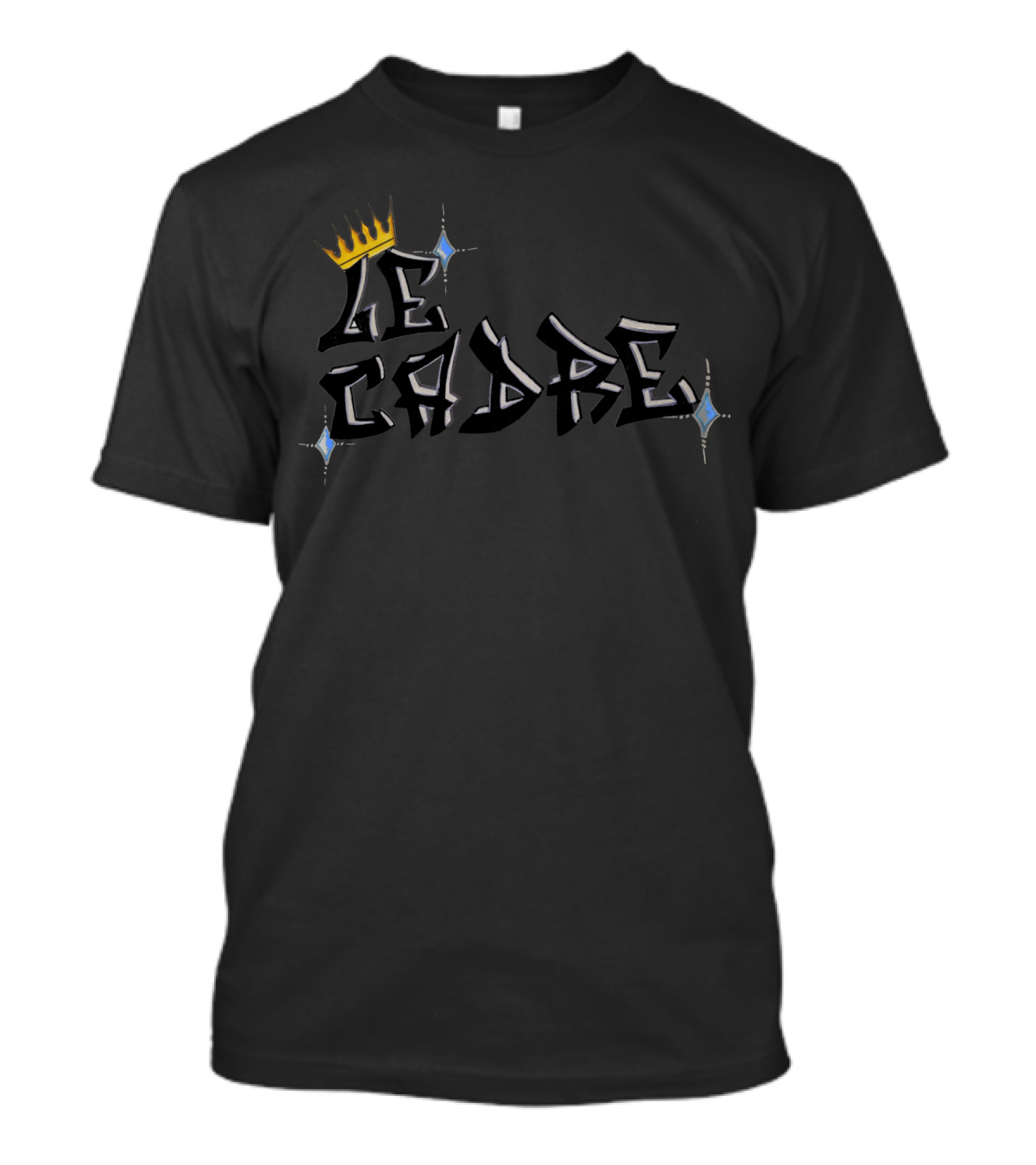 LeCadre Graffiti Style With Crown And Sparkling Accents T-Shirt