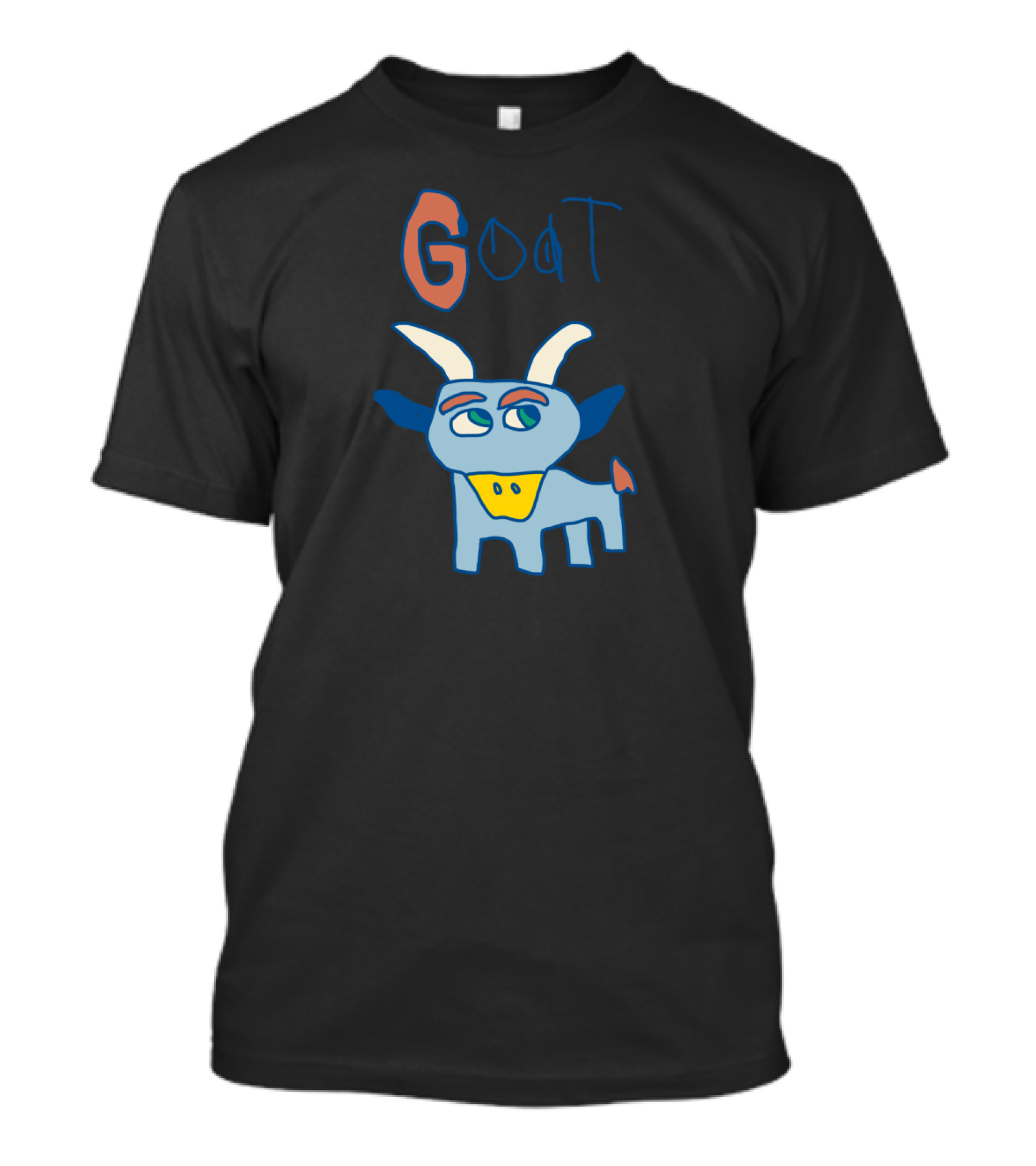 Goat Blue Cartoon Illustration With Whimsical Text T-Shirt