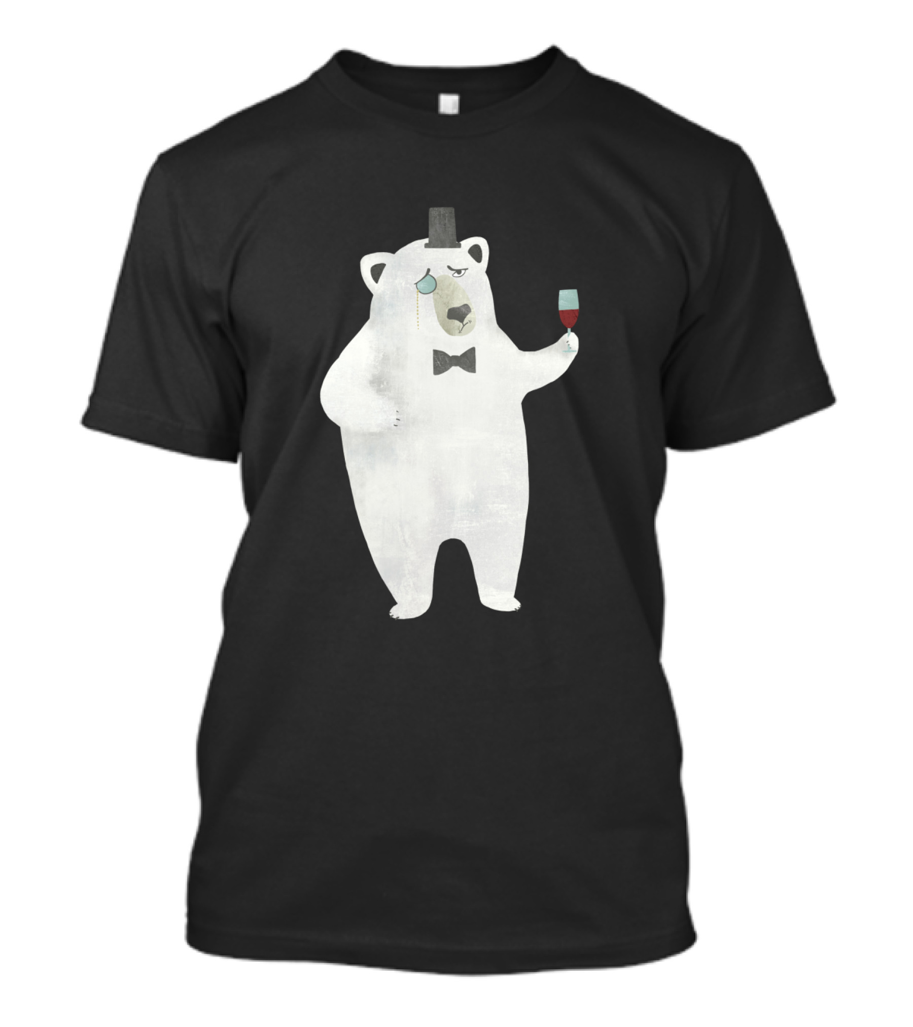 Monocle And Top Hat Bear Enjoys Wine Like A Sir T-Shirt