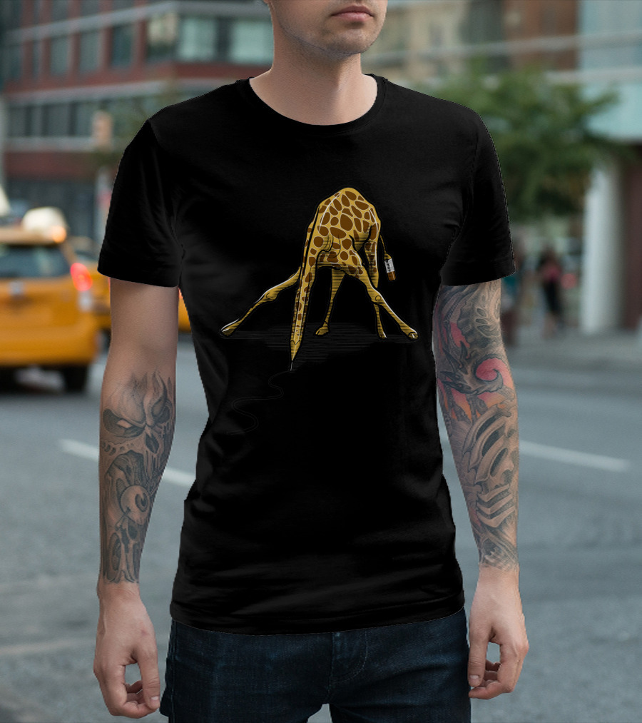 Draw Raffe Giraffe Writing with Pencil Tail T-Shirt