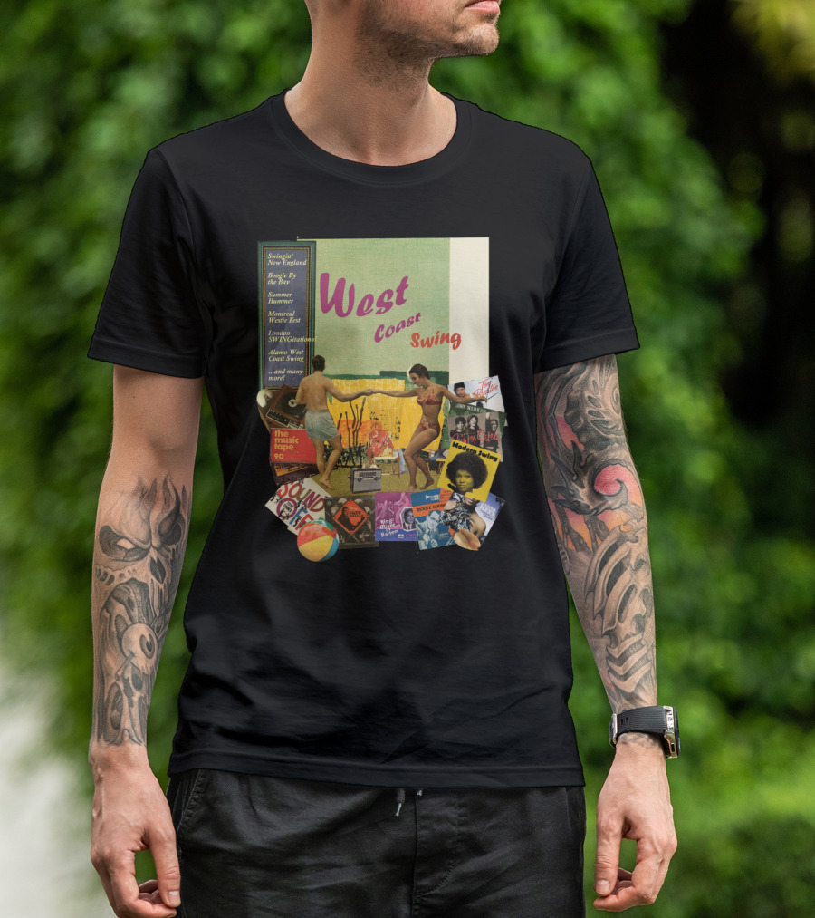 West Coast Swing Dance With Music Fests And Iconic Soul Dance Collage T-Shirt