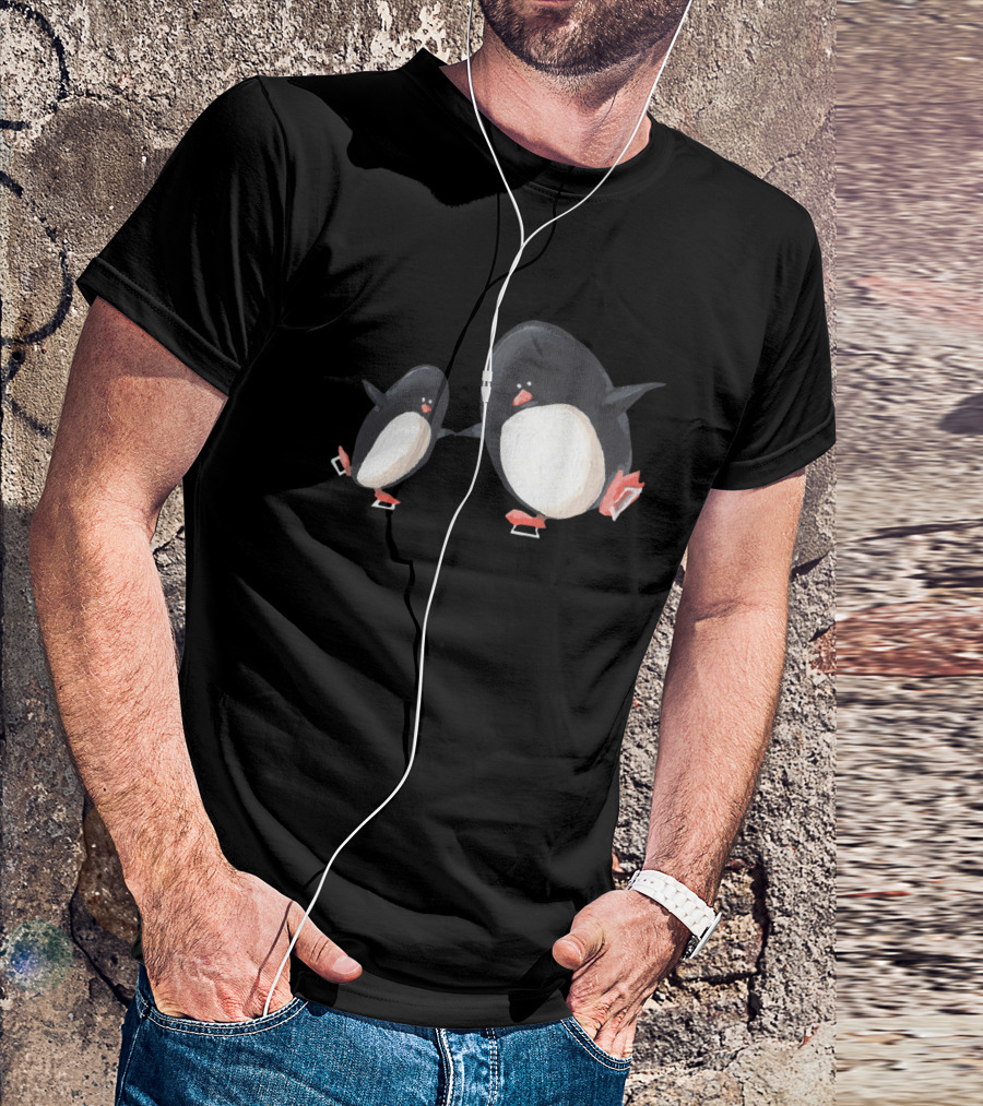 Ice Dance Penguins Skating On Ice T-Shirt