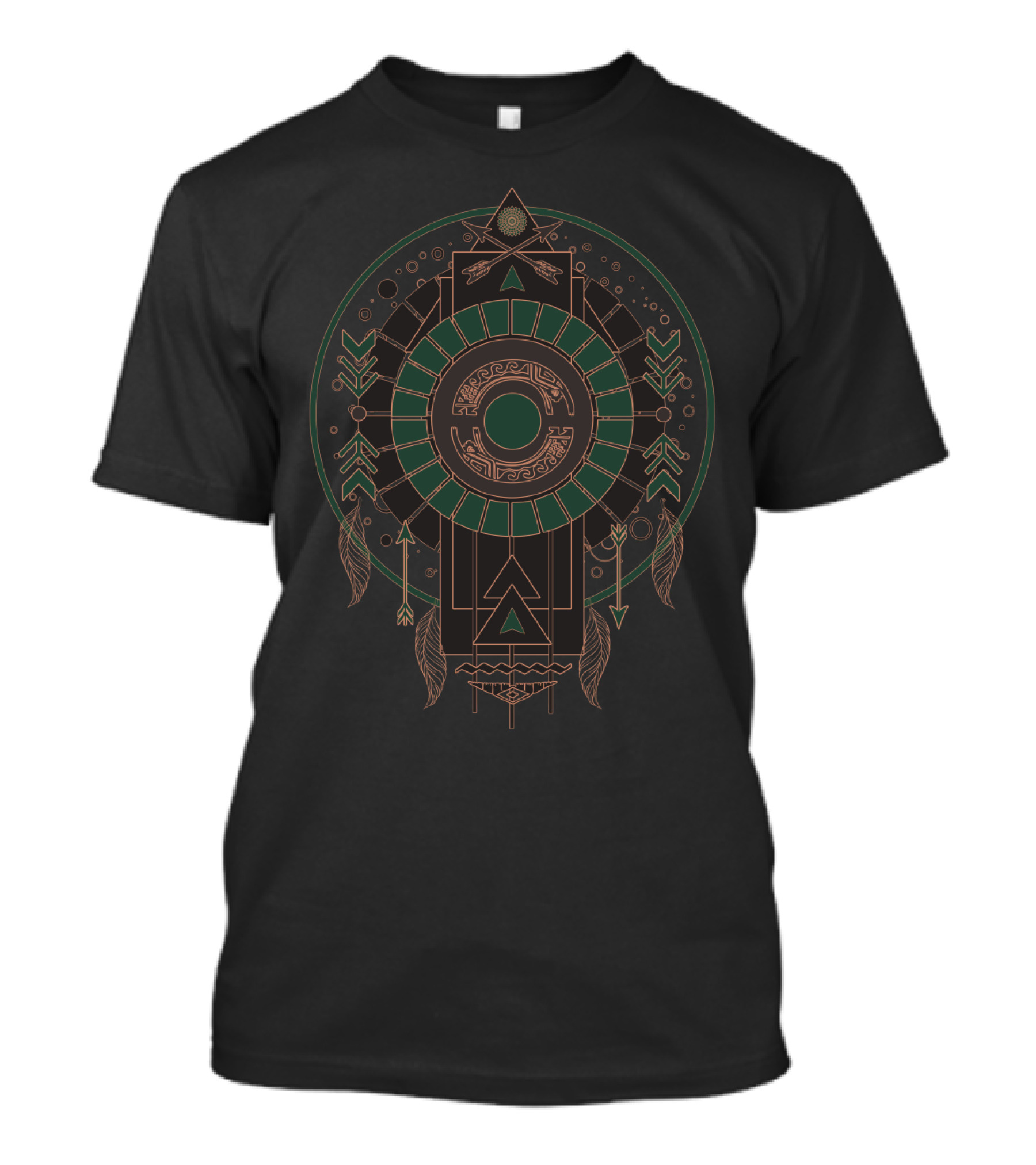 Moon Dance Geometric Mandala With Arrows And Feathers T-Shirt