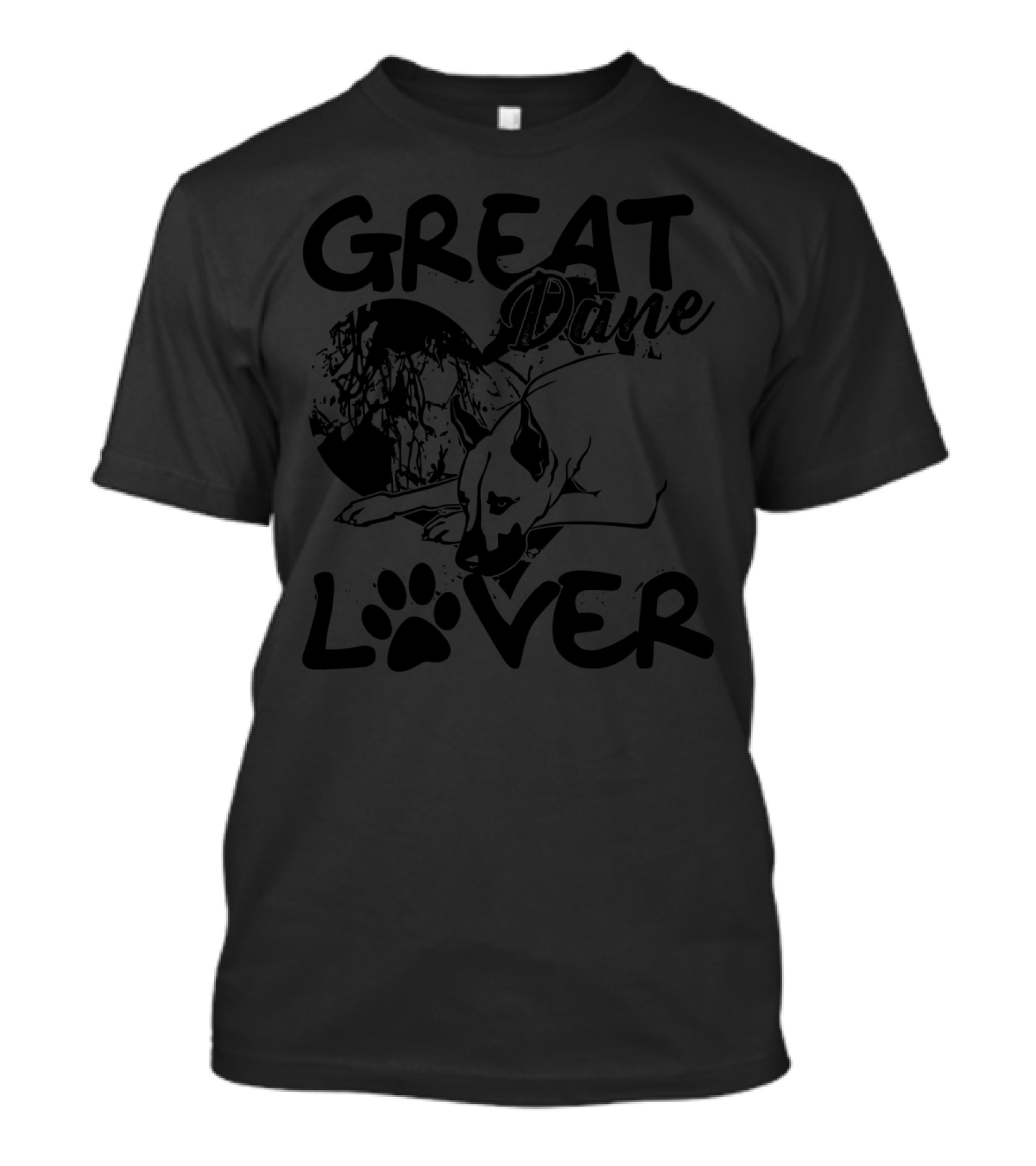 Great Dane Lover Heart With Dog And Paw Prints T-Shirt