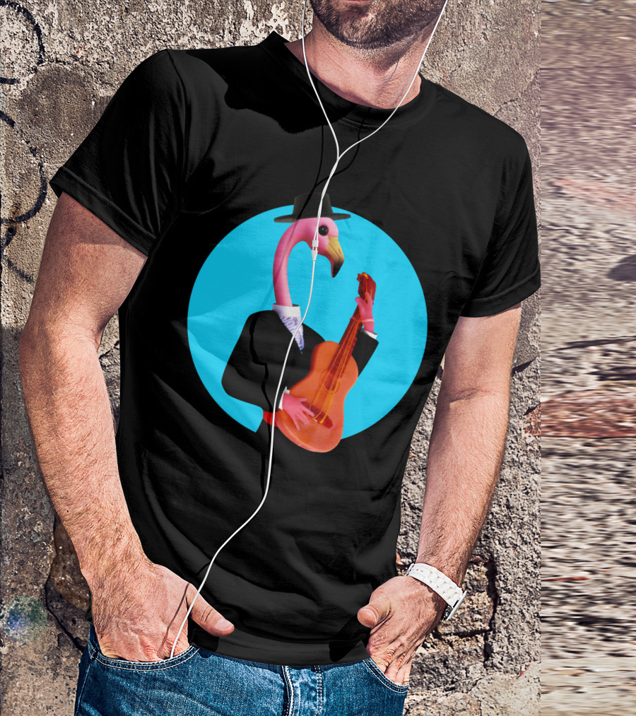 Flamingo Playing Flamenco Guitar In Classic Spanish Attire T-Shirt