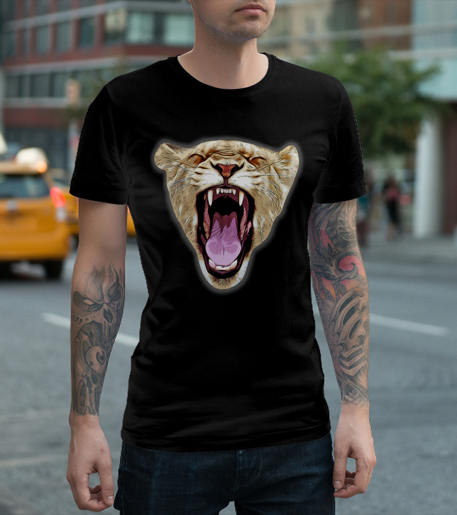 Roaring African Lioness Head by GXP Vector T-Shirt