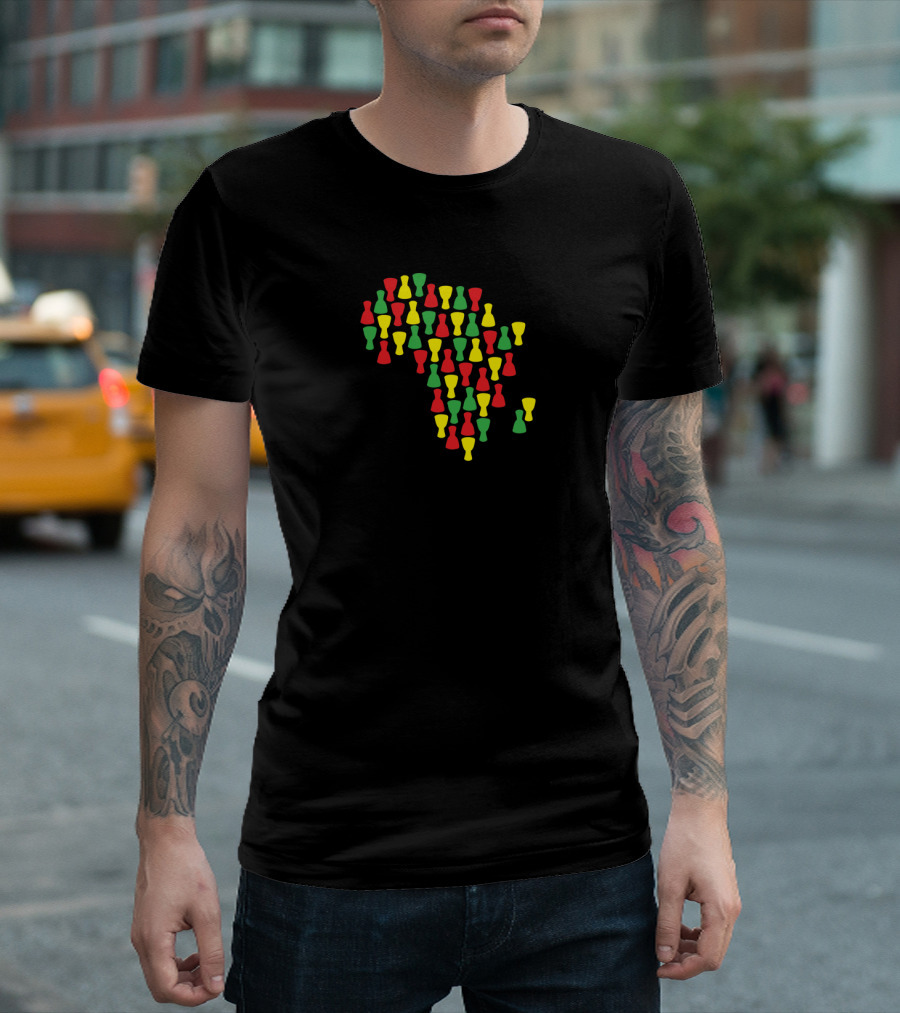 Djembe Africa Map With Red Yellow Green T-Shirt