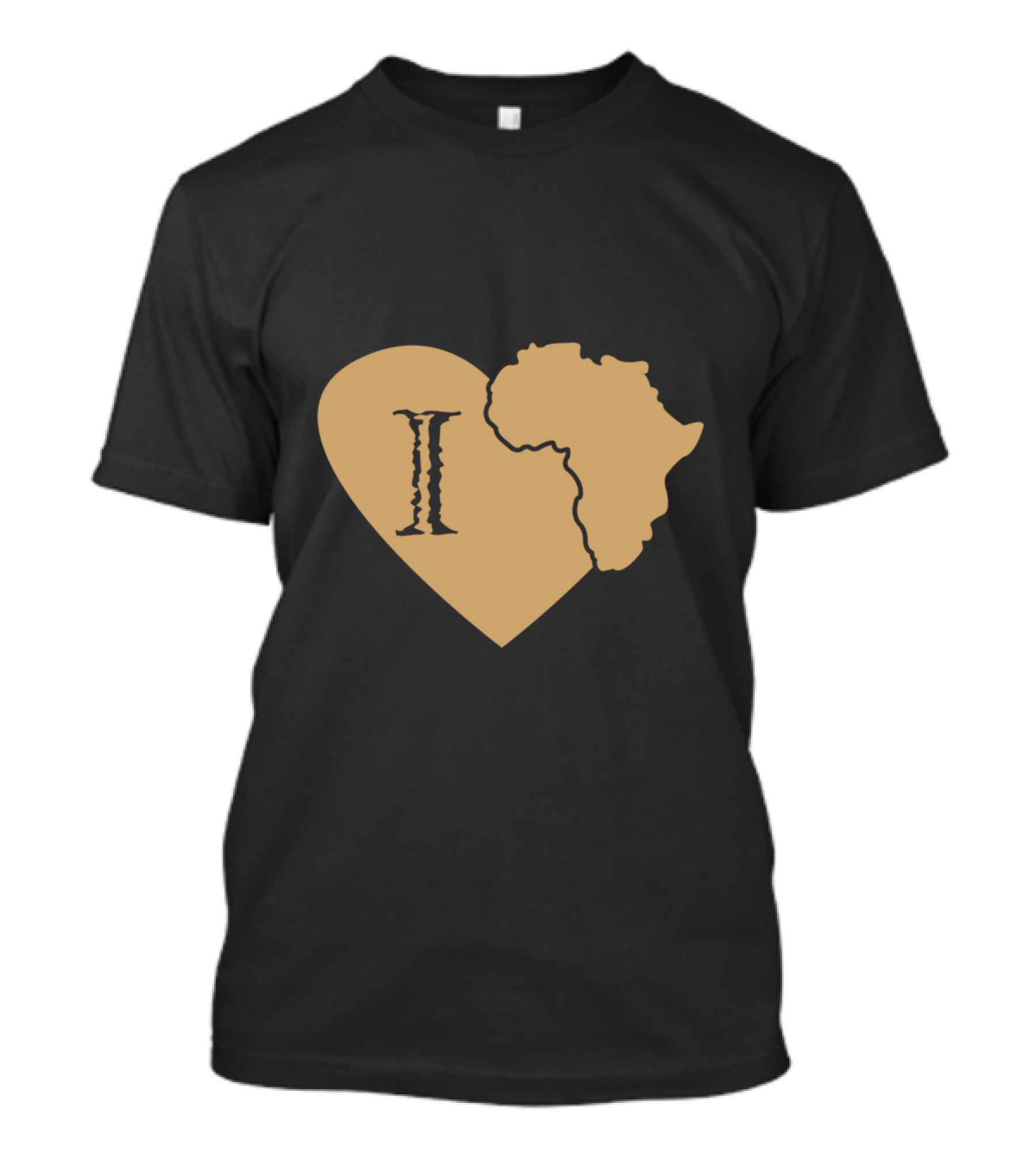 I Heart Africa Map Inside Love Heart Shape T-Shirt