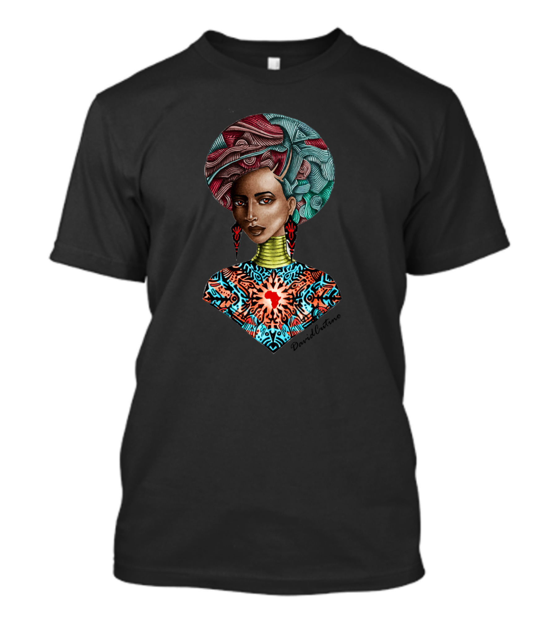 Mamita Africa Vibrant Afrocentric Portrait By DavidCuomo T-Shirt
